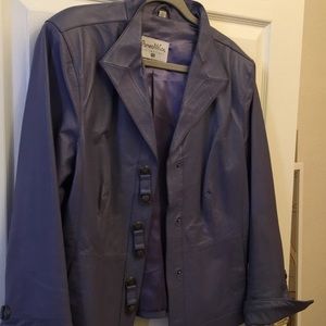 Pamela McCoy purple leather jacket -XL.
